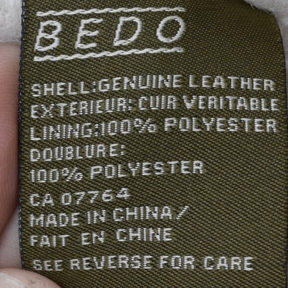 Vintage Leather Bomber Jacket with Sherpa Lining - Picture 9 of 10